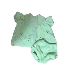 Vintage Kmart Baby Girls Set Acrylic Knit‎ 1 Pieces mint green 12 Months